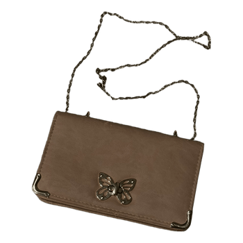 Beige butterfly shoulder bag