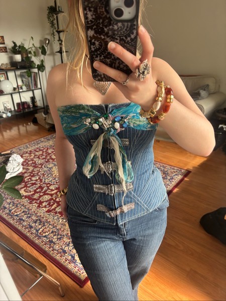 Angelo Mozzillo Denim Corset Made in Italy