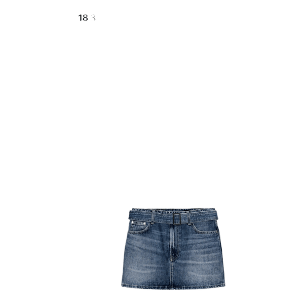 Blue denim mini skirt
