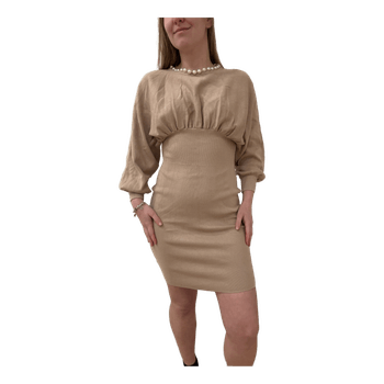 Beige knit mini dress