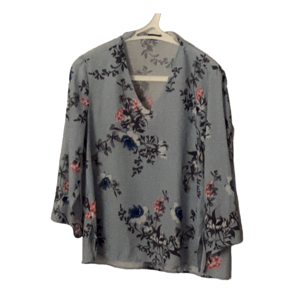 Blue floral blouse