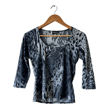Glitzy animal print top