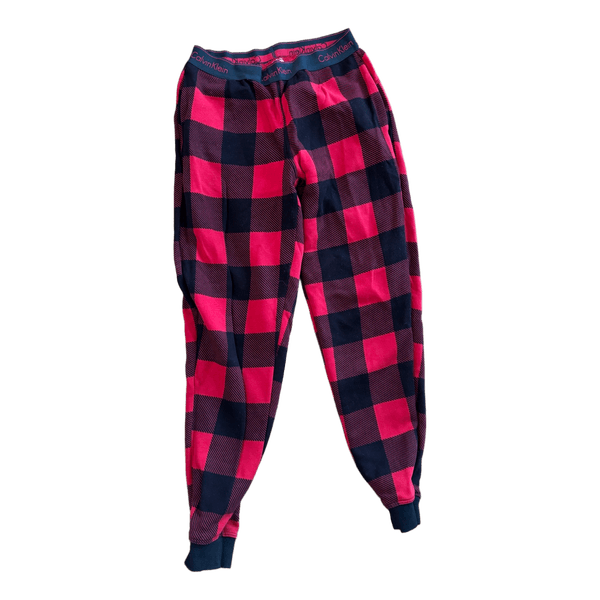 Red plaid pajama pants
