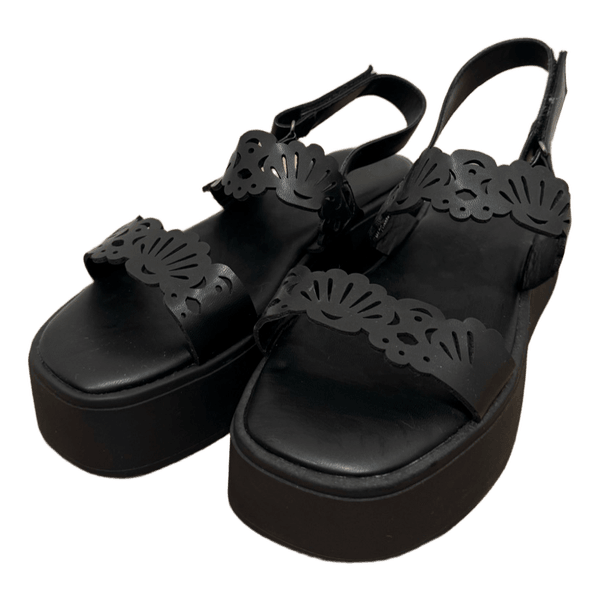 Black platform sandals