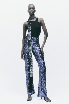 Sequinned Flared Leggings