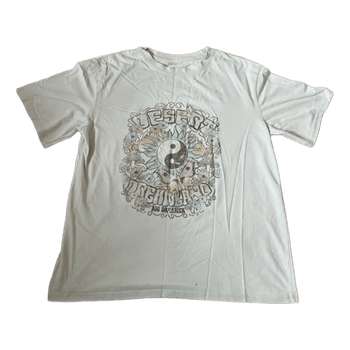 white graphic t-shirt