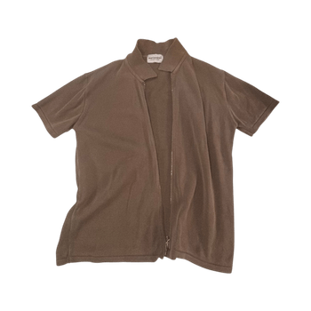 Marimekko Brown short-sleeve zip sweater 