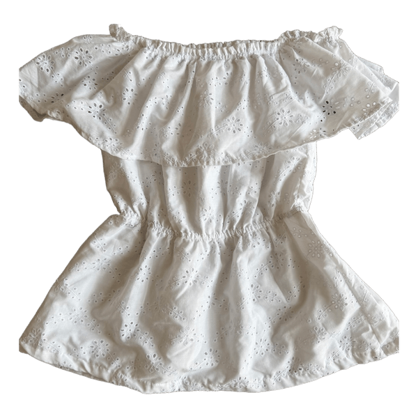White eyelet off-shoulder top
