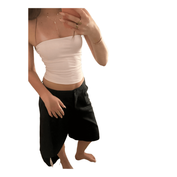 Lyserød stropløs tubetop