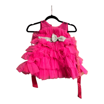 Pink tiered tulle dress
