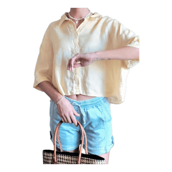 Oversize stiliaus lininiai marškiniai M/L