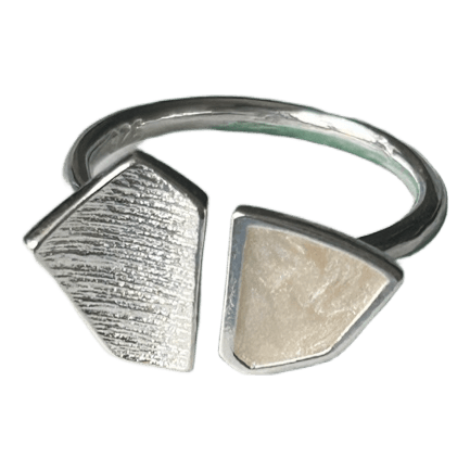Silver tone open ring