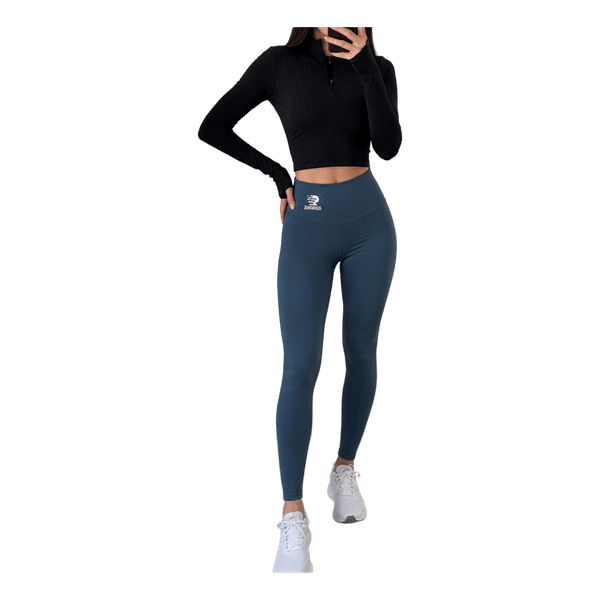 Blue high-waisted leggings