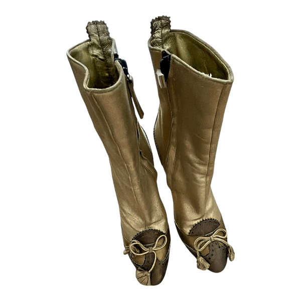 Gold high heel Vicini boots - vintage