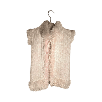 White fluffy knitted vest