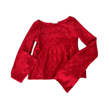 Punainen pitsipaita, koko S