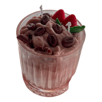 Coffee strawberry dessert candle