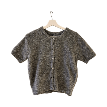 Harmaa lyhythihainen neule / S