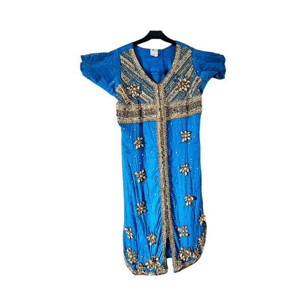 turkoosi koristeellinen mekko/salwar kameez