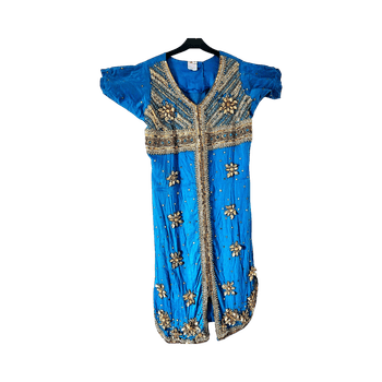 turkoosi koristeellinen mekko/salwar kameez 