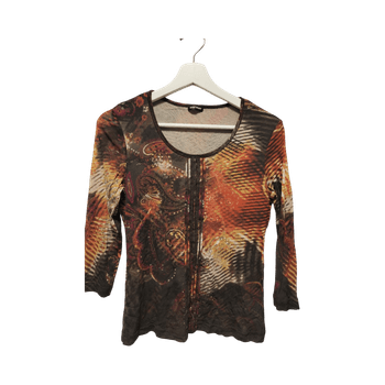 Patterned long-sleeve top