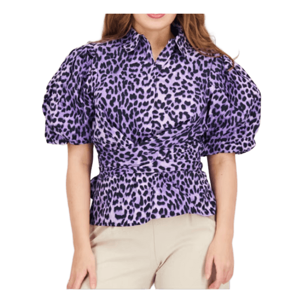 Envii lilla leopardbluse