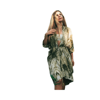 Tie-dye kimono dress