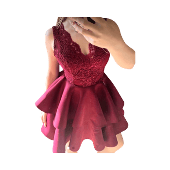 Burgundy peplum dress