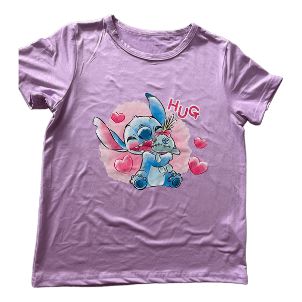 Violetiniai marškinėliai su Stitch