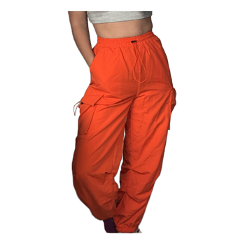Orange cargo joggers