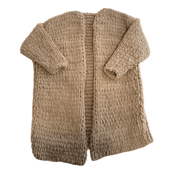 Beige chunky knit cardigan