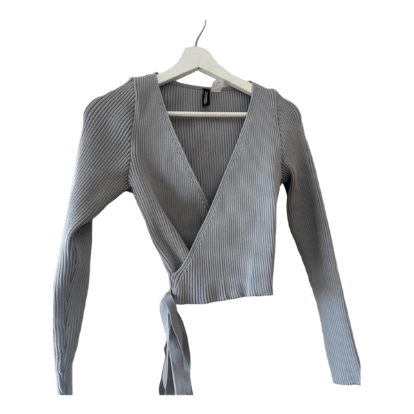 Grey wrap top