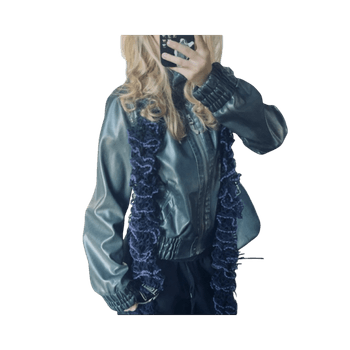 vintage y2k musta nahkatakki