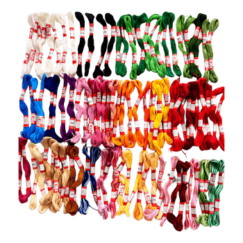 Assorted embroidery thread bundle - 100 pcs