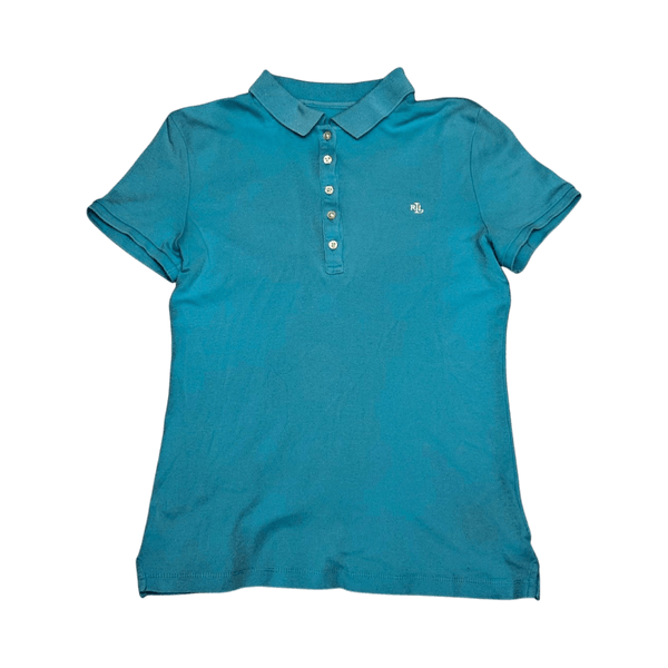 Turquoise cotton polo shirt