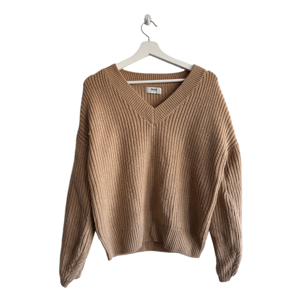 Beige v-neck sweater