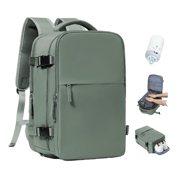 Green travel backpack
