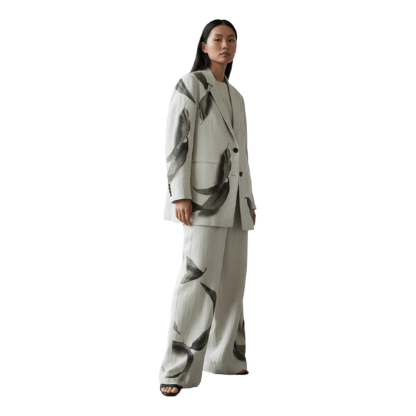 Beige linen trouser suit