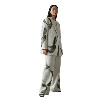 Beige linen trouser suit