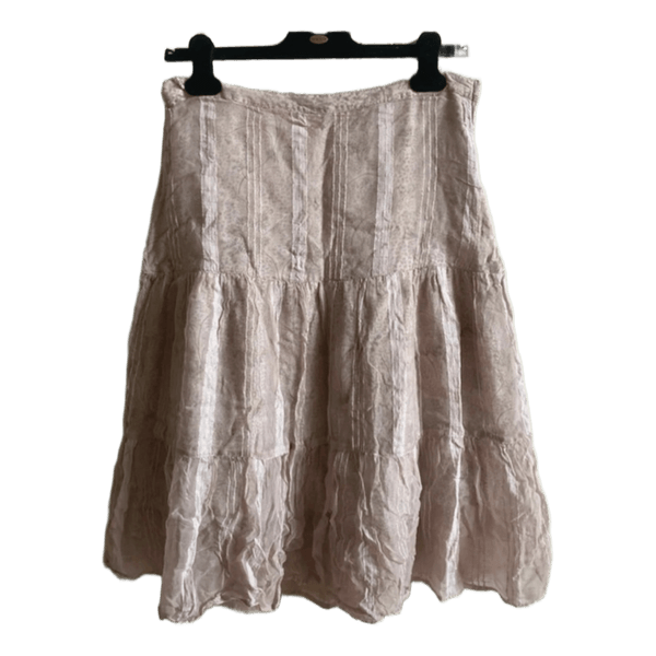 Beige nederdel med flæser