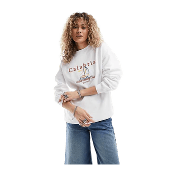 Oversized sweatshirt with cherub embroidery
