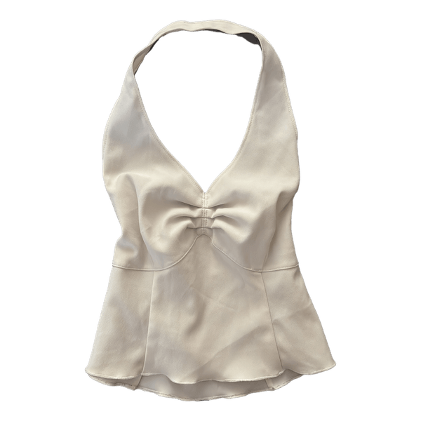 Handmade white halter top