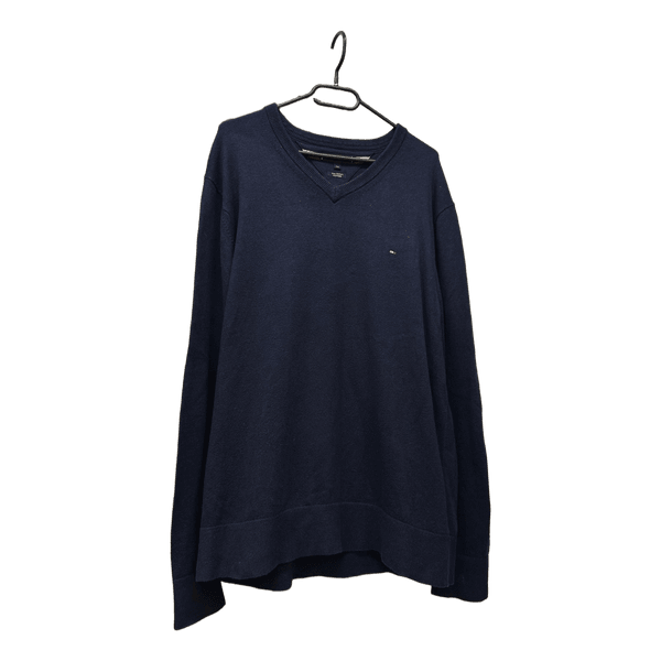 Tommy Hilfiger navy cotton cashmere v-neck sweater
