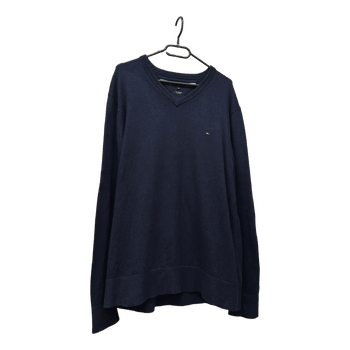 Tommy Hilfiger navy cotton cashmere v-neck sweater