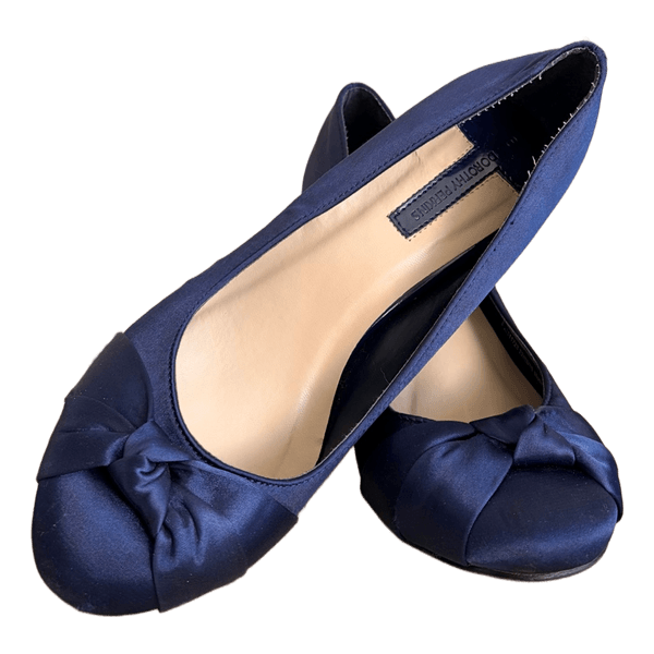 Dorothy Perkins navy satin wedge heels UK 6 / EU 39