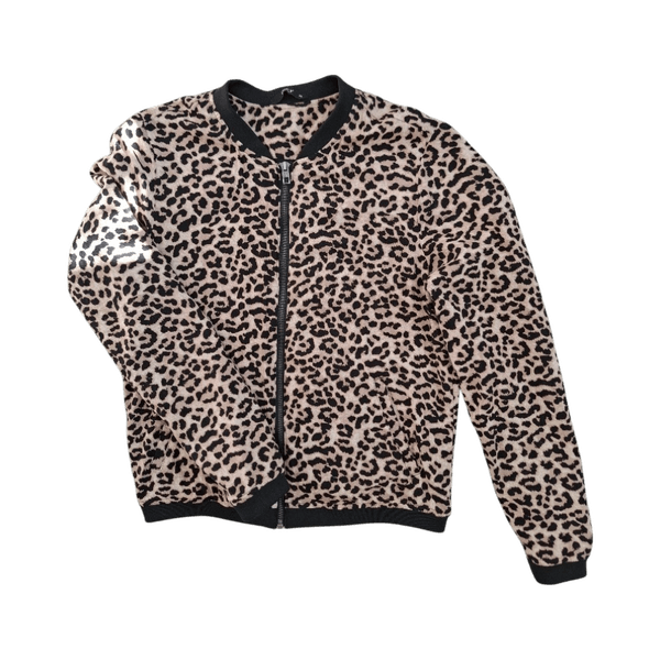 Leopardikuvioinen bomber