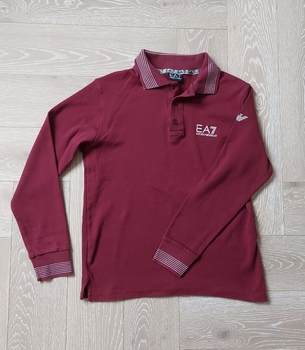 EA7 Emporio Armani long sleeve Polo Shirt burgungy colour, size S, unisex fit