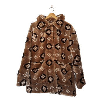 H&M faux fur pattered coat