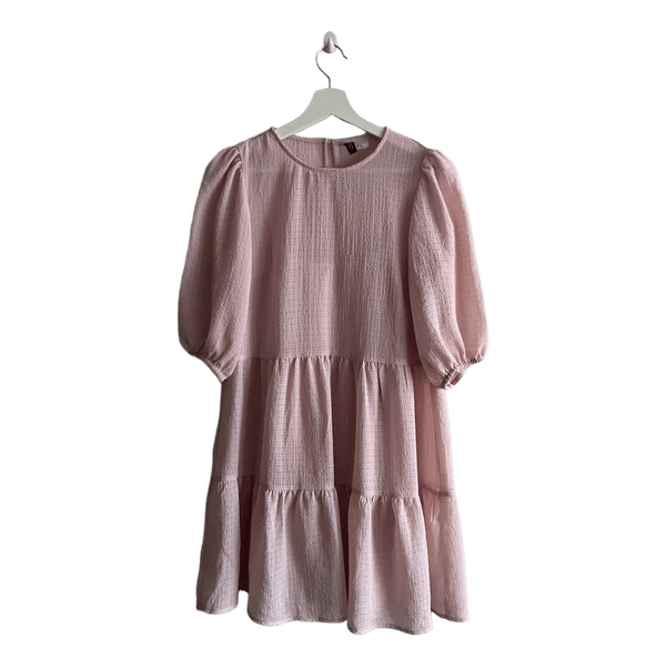 Pink tiered mini dress