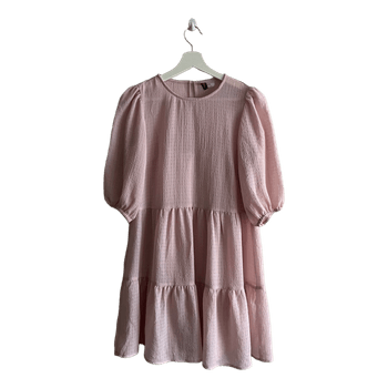 Pink tiered mini dress